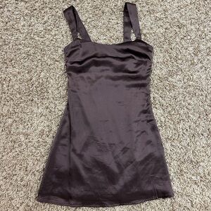 Peppermayo brown mini satin dress size 2!